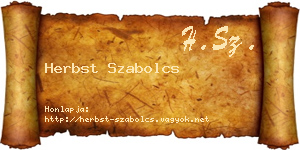 Herbst Szabolcs névjegykártya